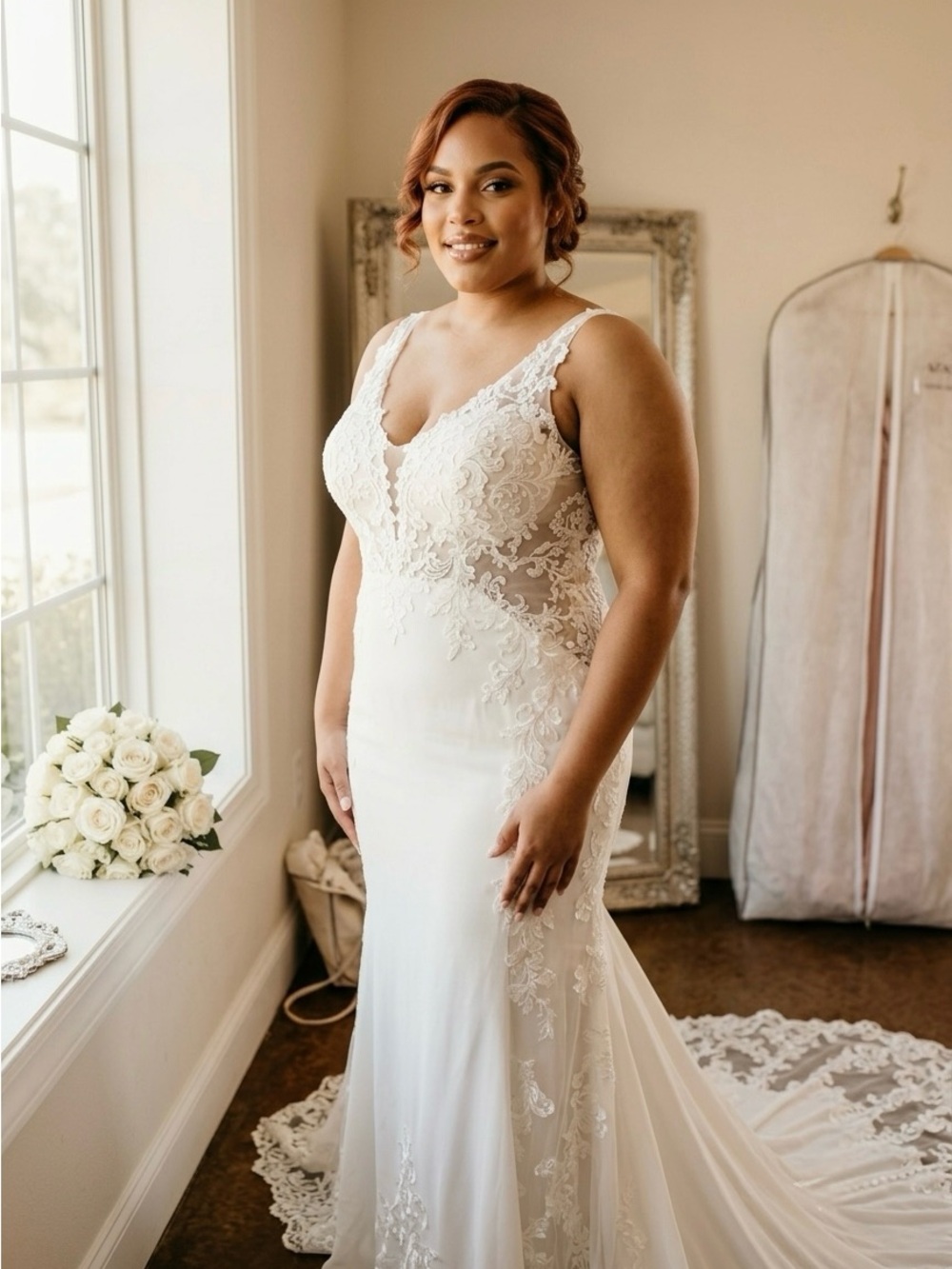 Azazie Ivory Lace Bridal Chemise